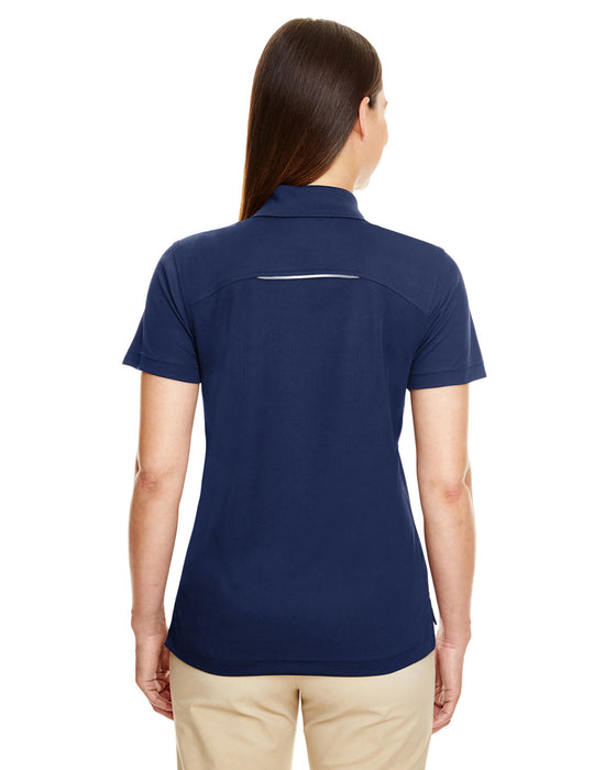 Rear view of the Ladies' Radiant Performance Piqué Polo with Reflective Piping