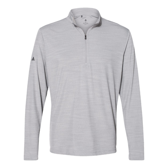 Front view of the Adidas Lightweight Mélange Quarter-Zip Pullover
