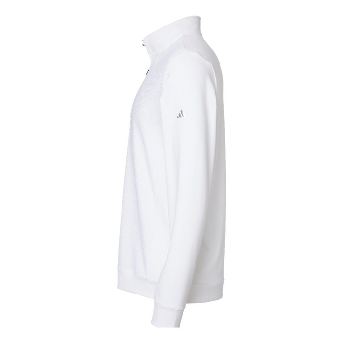 Left view of the Adidas Performance Textured Quarter-Zip Pullover - 