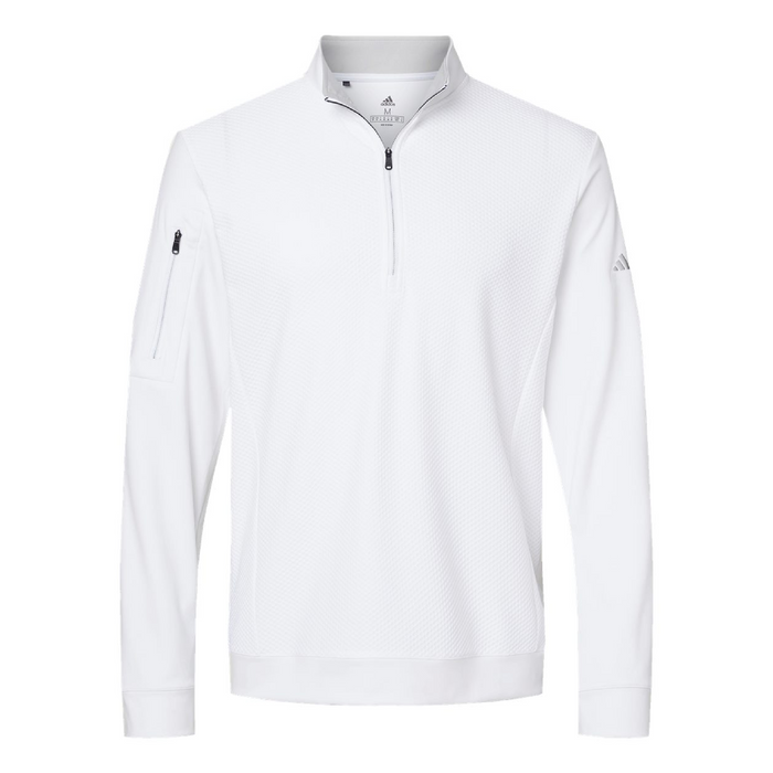 Front view of the Adidas Performance Textured Quarter-Zip Pullover - 
