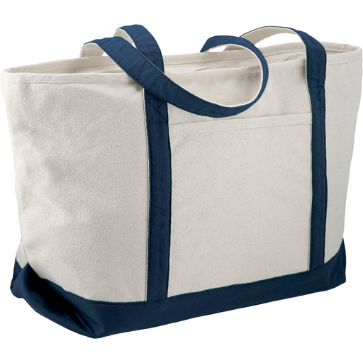 Angle-Right and Blank view of the Baltic 18oz Cotton Canvas Zippered Boat Tote