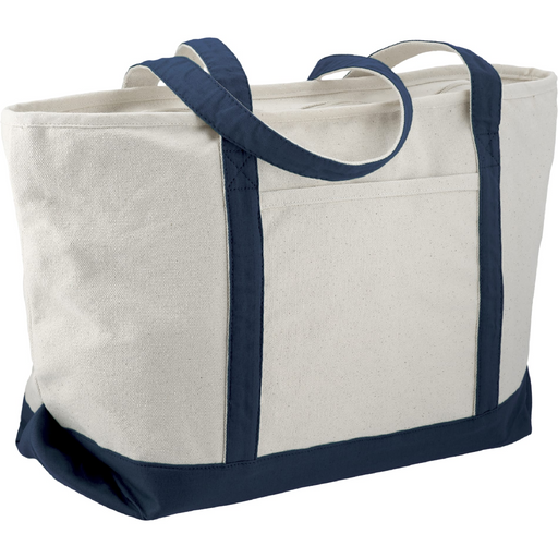 Angle-Right and Blank view of the Baltic 18oz Cotton Canvas Zippered Boat Tote