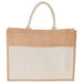 Front and Blank view of the Jute Shopper Tote with Recycled Cotton Pocket