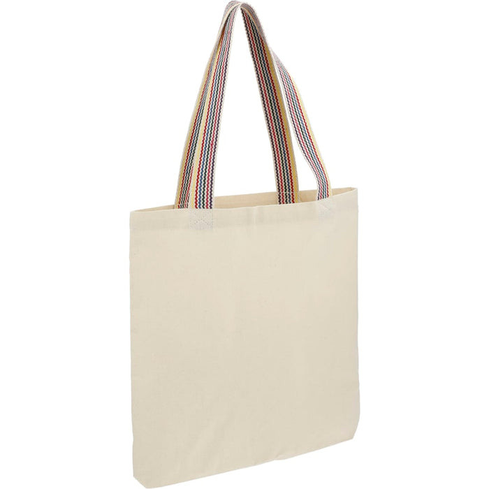 Angle-Right and Blank view of the Rainbow Recycled 6oz Cotton Convention Tote