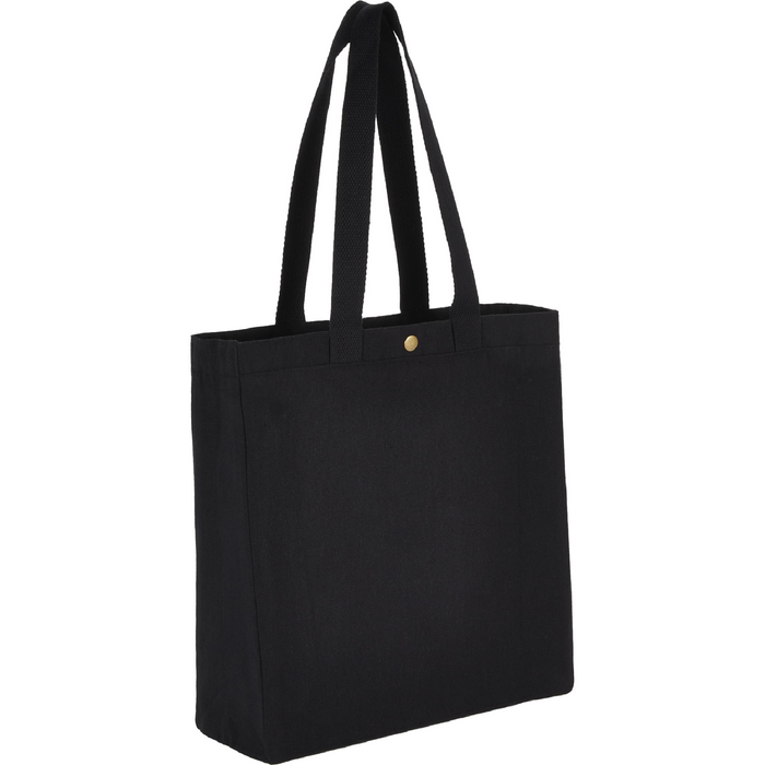 Front and Blank view of the Repose 10oz Recycled Cotton Box Tote w/Snap