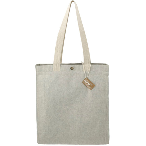 Front and Blank view of the Repose 10oz Recycled Cotton Box Tote w/Snap