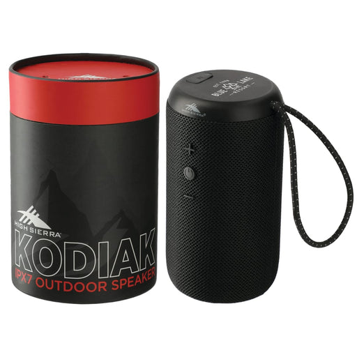 Front view of the High Sierra Kodiak IPX7 Outdoor Bluetooth Speaker