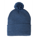 Rear view of the 12" Pom-Pom Cuffed Beanie - 