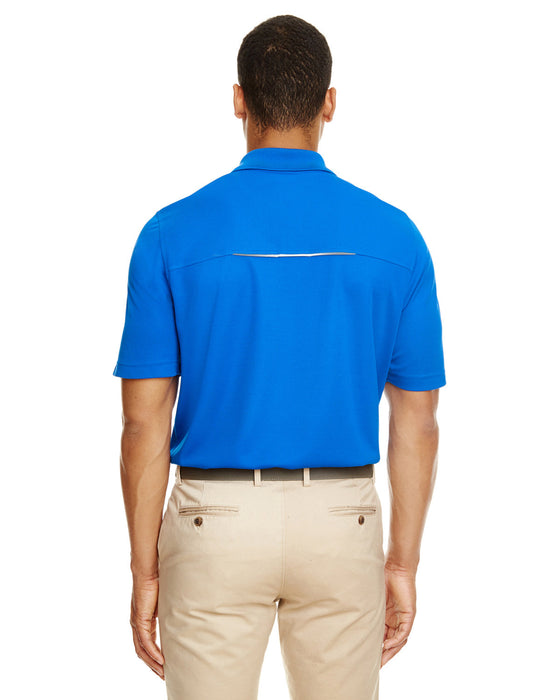 Rear view of the Men's Radiant Performance Piqué Polo with Reflective Piping