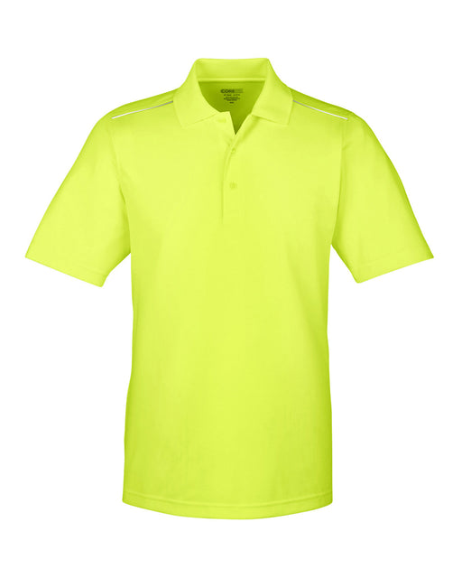 Front and Blank view of the Men's Radiant Performance Piqué Polo with Reflective Piping