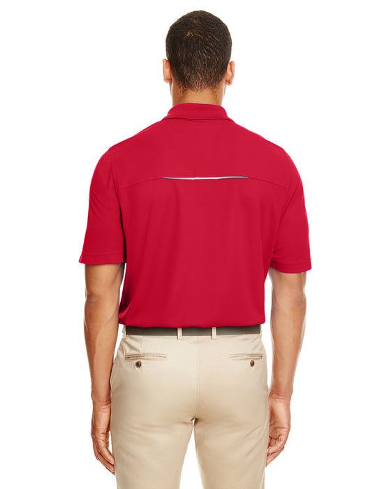 Rear view of the Men's Radiant Performance Piqué Polo with Reflective Piping