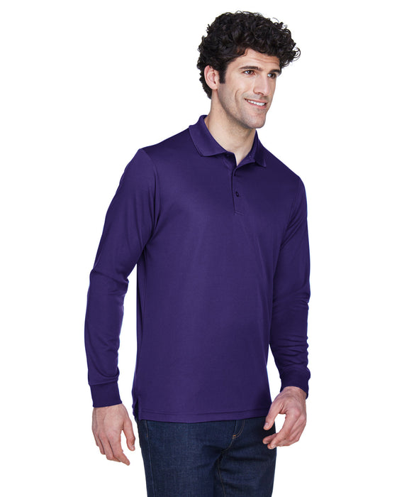 Right view of the Men's Pinnacle Performance Long-Sleeve Piqué Polo