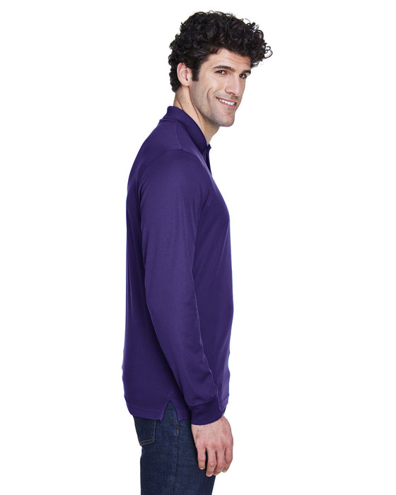 Right view of the Men's Pinnacle Performance Long-Sleeve Piqué Polo