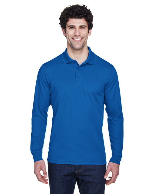 Front and Primary view of the Men's Pinnacle Performance Long-Sleeve Piqué Polo