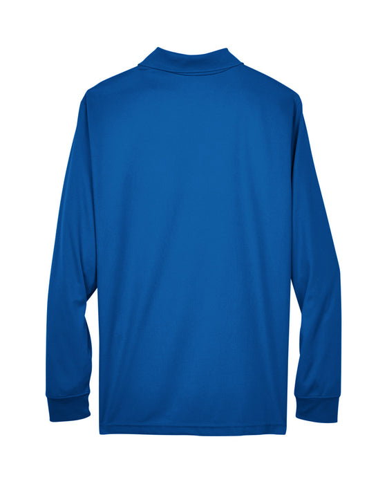 Rear and Blank view of the Men's Pinnacle Performance Long-Sleeve Piqué Polo