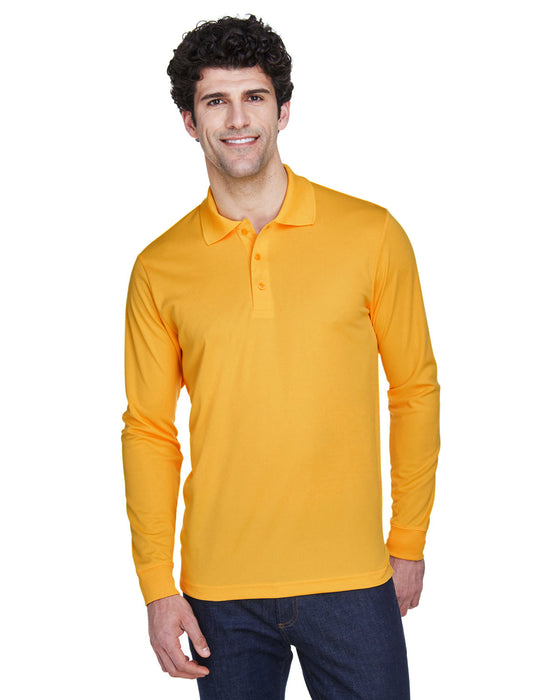 Front and Primary view of the Men's Pinnacle Performance Long-Sleeve Piqué Polo