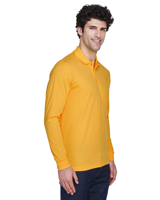 Right view of the Men's Pinnacle Performance Long-Sleeve Piqué Polo