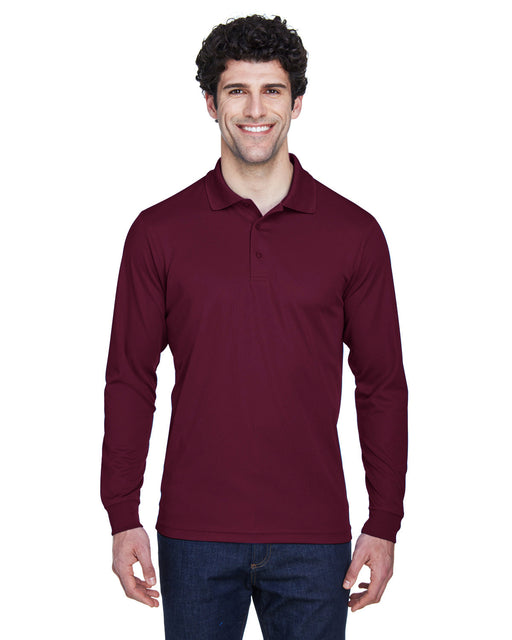 Front and Primary view of the Men's Pinnacle Performance Long-Sleeve Piqué Polo