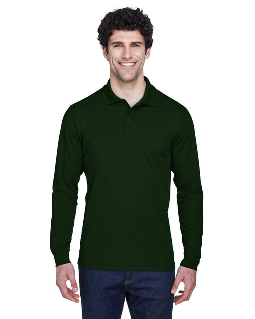 Front and Primary view of the Men's Pinnacle Performance Long-Sleeve Piqué Polo