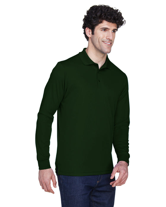 Right view of the Men's Pinnacle Performance Long-Sleeve Piqué Polo