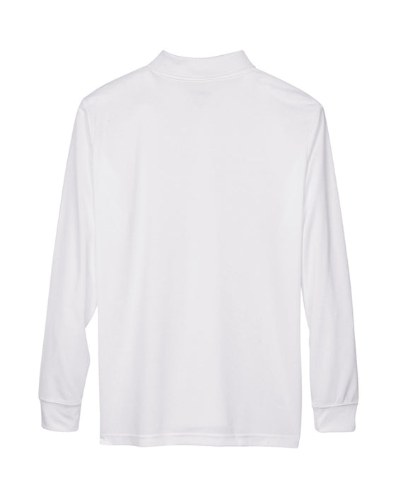 Rear and Blank view of the Men's Pinnacle Performance Long-Sleeve Piqué Polo