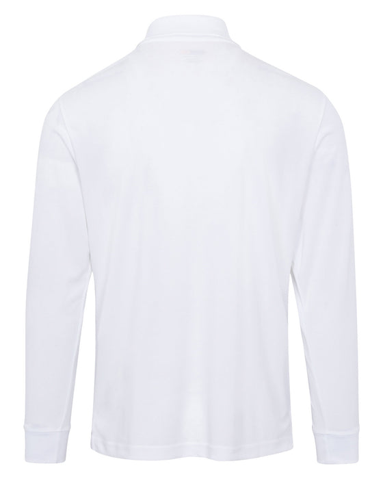 Rear and Blank view of the Men's Pinnacle Performance Long-Sleeve Piqué Polo