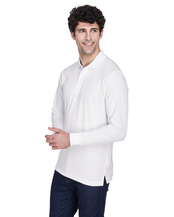 Right view of the Men's Pinnacle Performance Long-Sleeve Piqué Polo