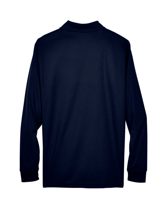 Rear and Blank view of the Men's Pinnacle Performance Long-Sleeve Piqué Polo