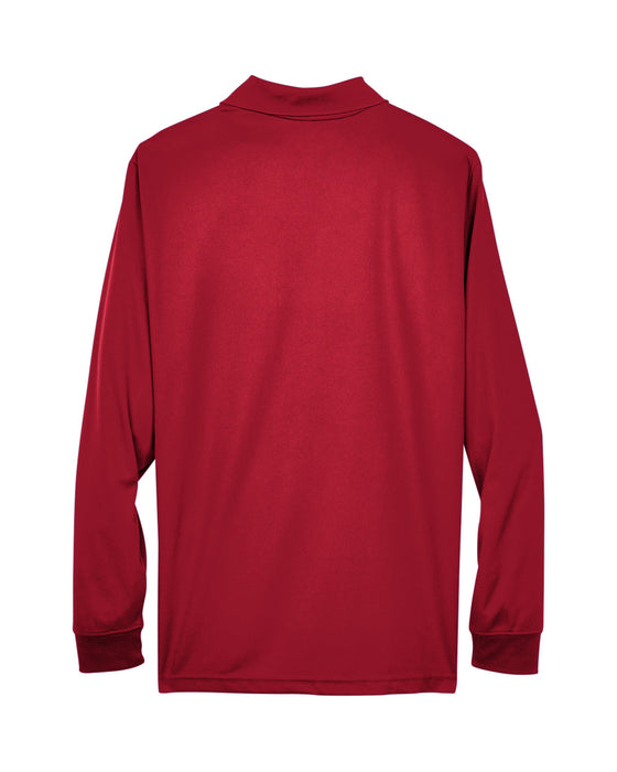 Rear and Blank view of the Men's Pinnacle Performance Long-Sleeve Piqué Polo