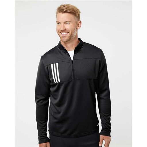 Adidas 3-Stripes Double Knit Quarter-Zip Pullover
