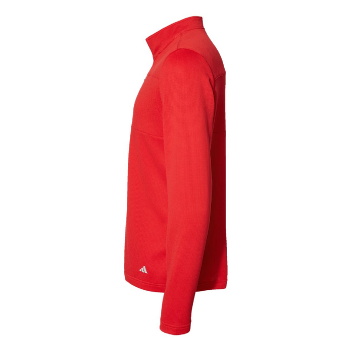Left view of the Adidas 3-Stripes Double Knit Quarter-Zip Pullover