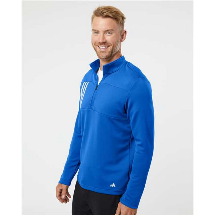 Adidas 3-Stripes Double Knit Quarter-Zip Pullover
