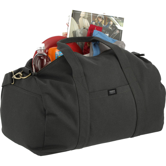 Angle-Right and Blank view of the Fairtrade Bumi Duffel Bag