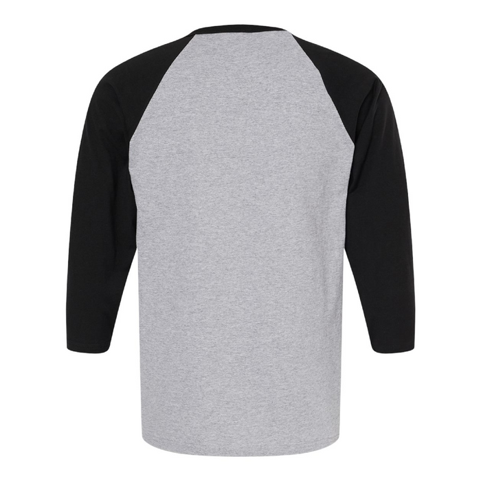 Rear view of the Raglan Three-Quarter Sleeve Baseball T-Shirt - 