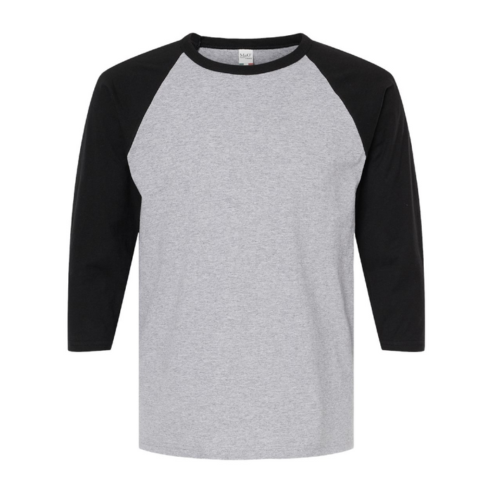Front view of the Raglan Three-Quarter Sleeve Baseball T-Shirt - 