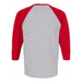 Rear view of the Raglan Three-Quarter Sleeve Baseball T-Shirt - 