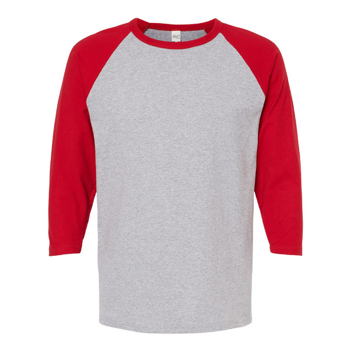 Front view of the Raglan Three-Quarter Sleeve Baseball T-Shirt - 