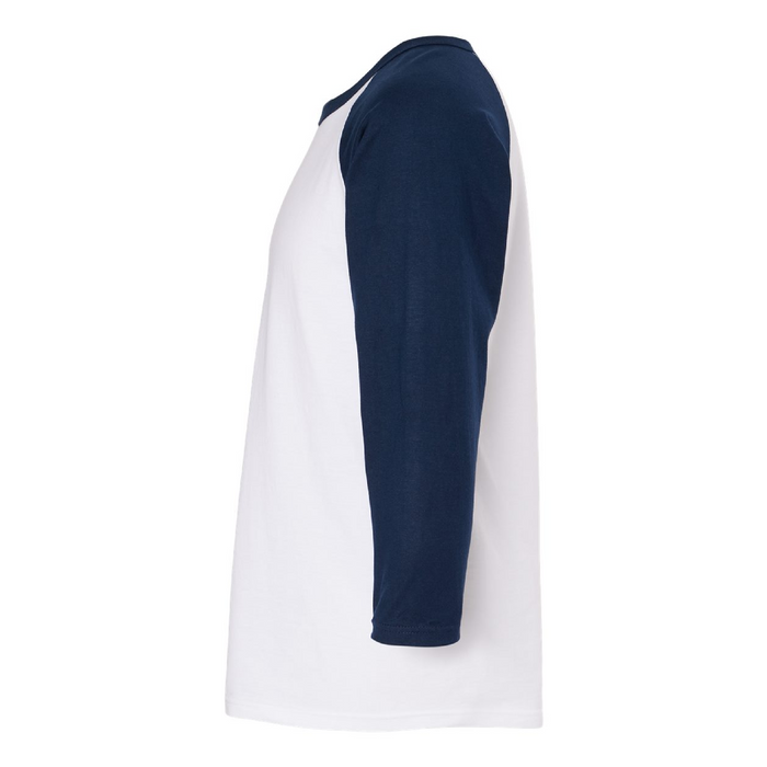 Left view of the Raglan Three-Quarter Sleeve Baseball T-Shirt - 