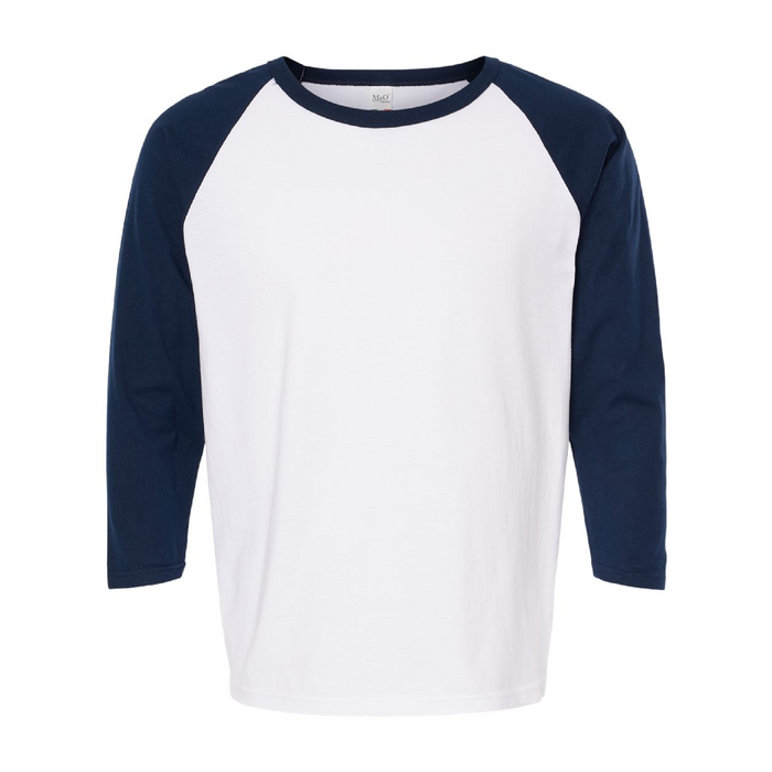 Front view of the Raglan Three-Quarter Sleeve Baseball T-Shirt - 