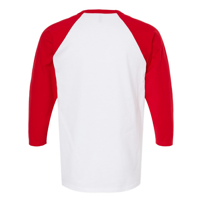 Rear view of the Raglan Three-Quarter Sleeve Baseball T-Shirt - 