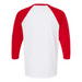 Rear view of the Raglan Three-Quarter Sleeve Baseball T-Shirt - 