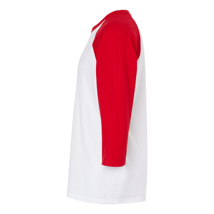 Left view of the Raglan Three-Quarter Sleeve Baseball T-Shirt - 