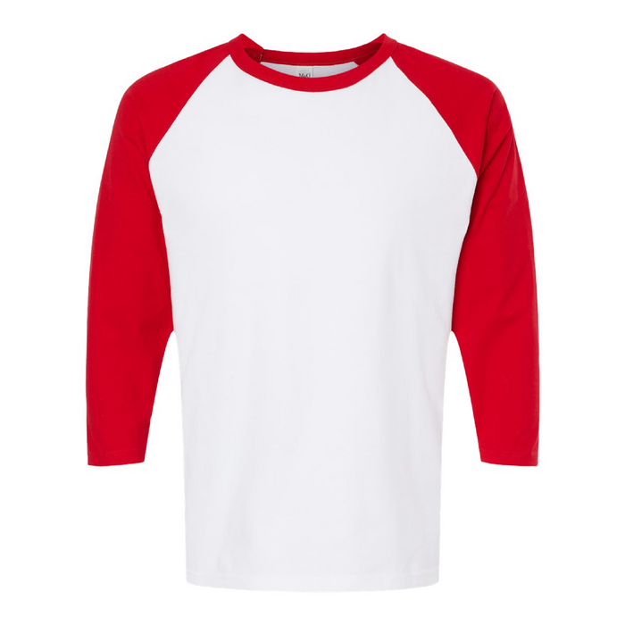 Front view of the Raglan Three-Quarter Sleeve Baseball T-Shirt - 