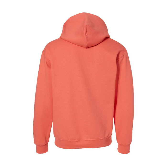 Rear view of the JERZEES NuBlend® Hooded Sweatshirt - 