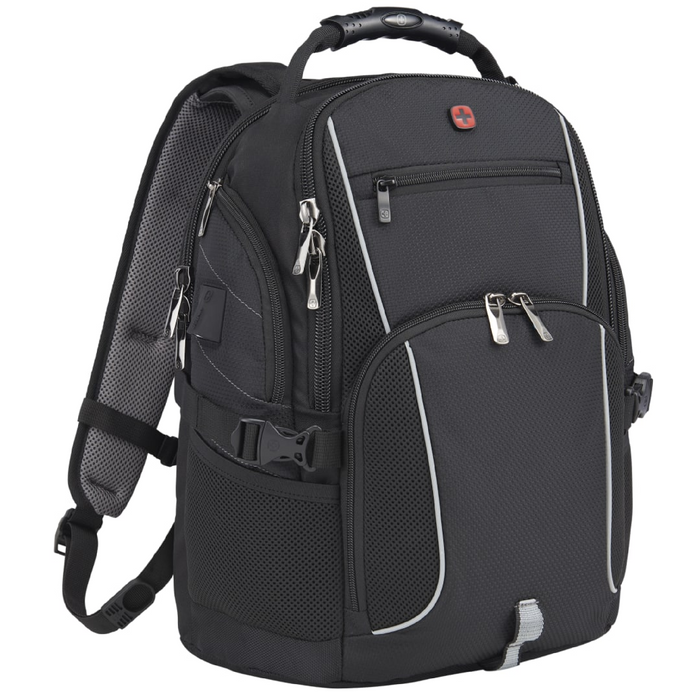 Angle-Right and Blank view of the Wenger Pro II Recycled 17" Computer Backpack