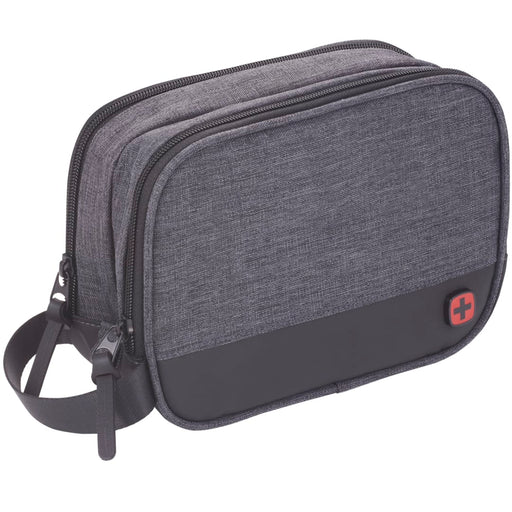 Angle-Right and Blank view of the Wenger RPET Dual Compartment Dopp Kit