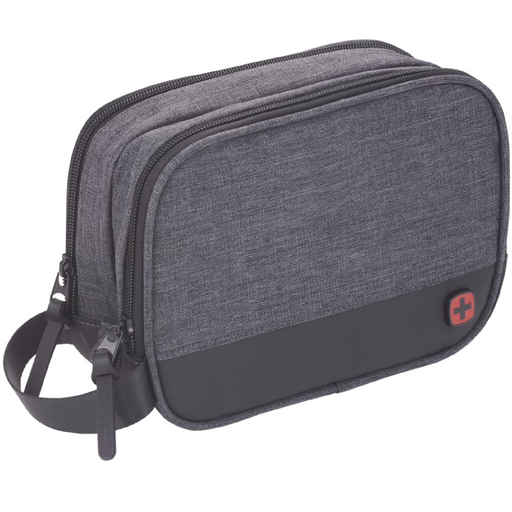 Angle-Right and Blank view of the Wenger RPET Dual Compartment Dopp Kit