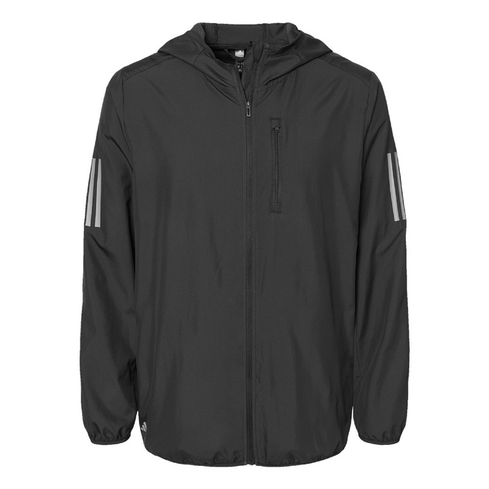 Front view of the Adidas Hooded Full-Zip Windbreaker - 
