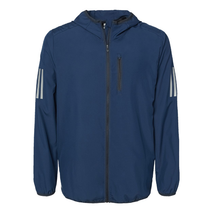 Front view of the Adidas Hooded Full-Zip Windbreaker - 