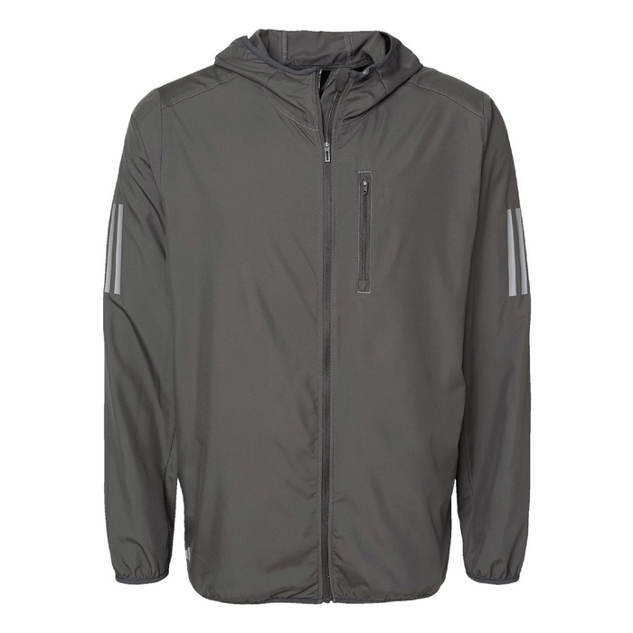 Front view of the Adidas Hooded Full-Zip Windbreaker - 